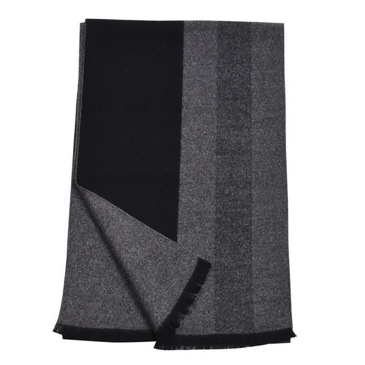 Buddha Stones Fall Winter Color Block Stripe Tassel Cozy Men's Scarf - image 8