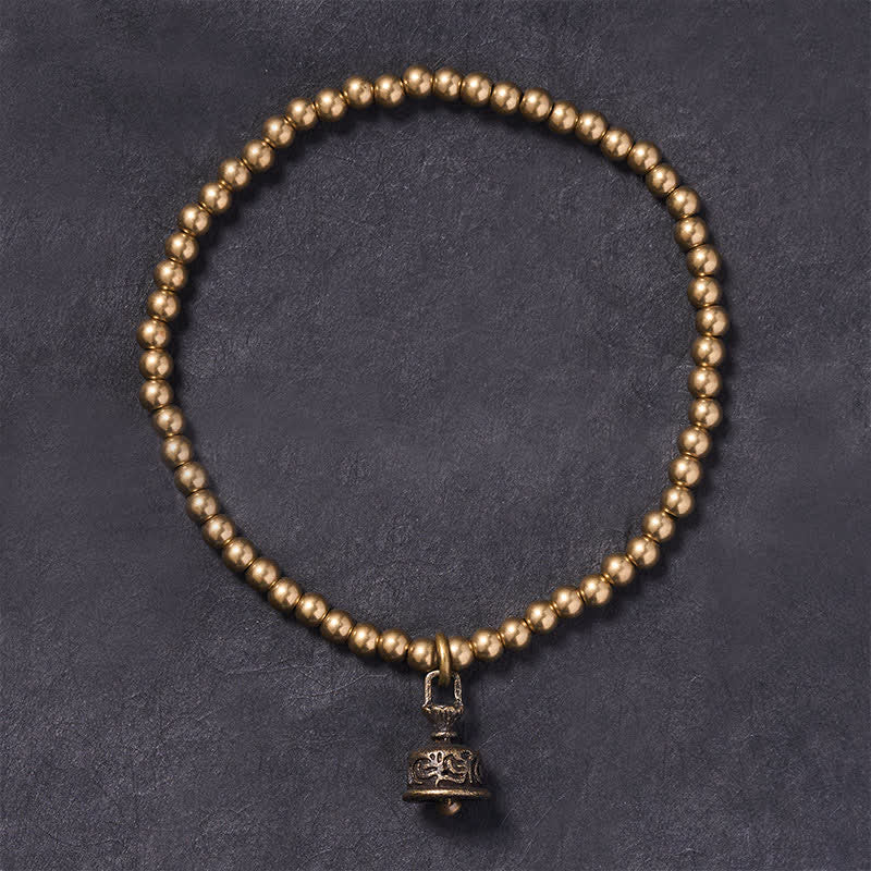 Buddha Stones Copper Beads Bell Pendant Balance Bracelet - image 1