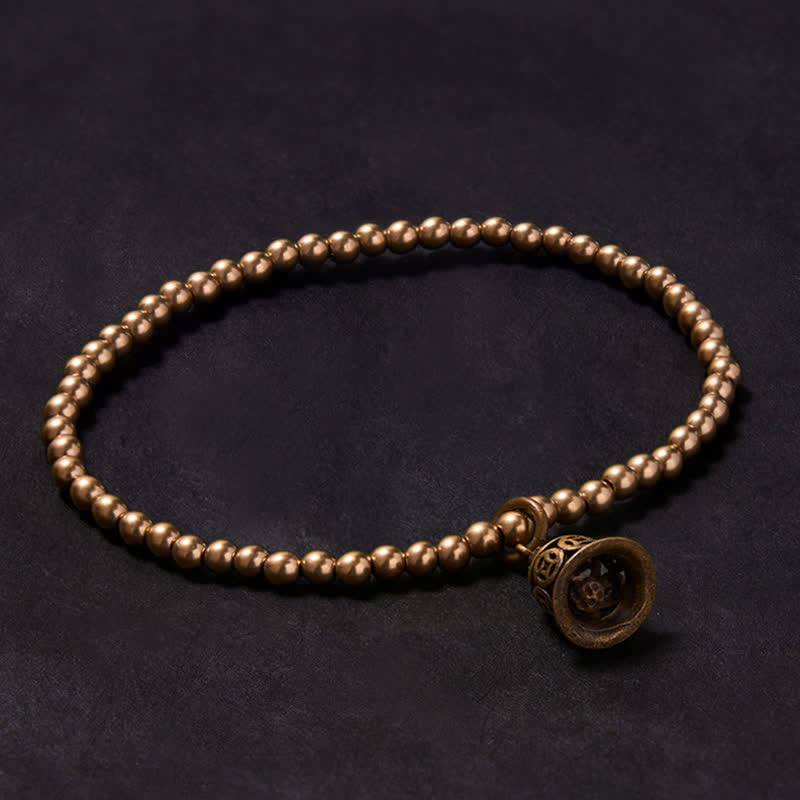 Buddha Stones Copper Beads Chinese Copper Coins Bell Wealth Bracelet - 7.1–7.5 in (18–19 cm) - image 0