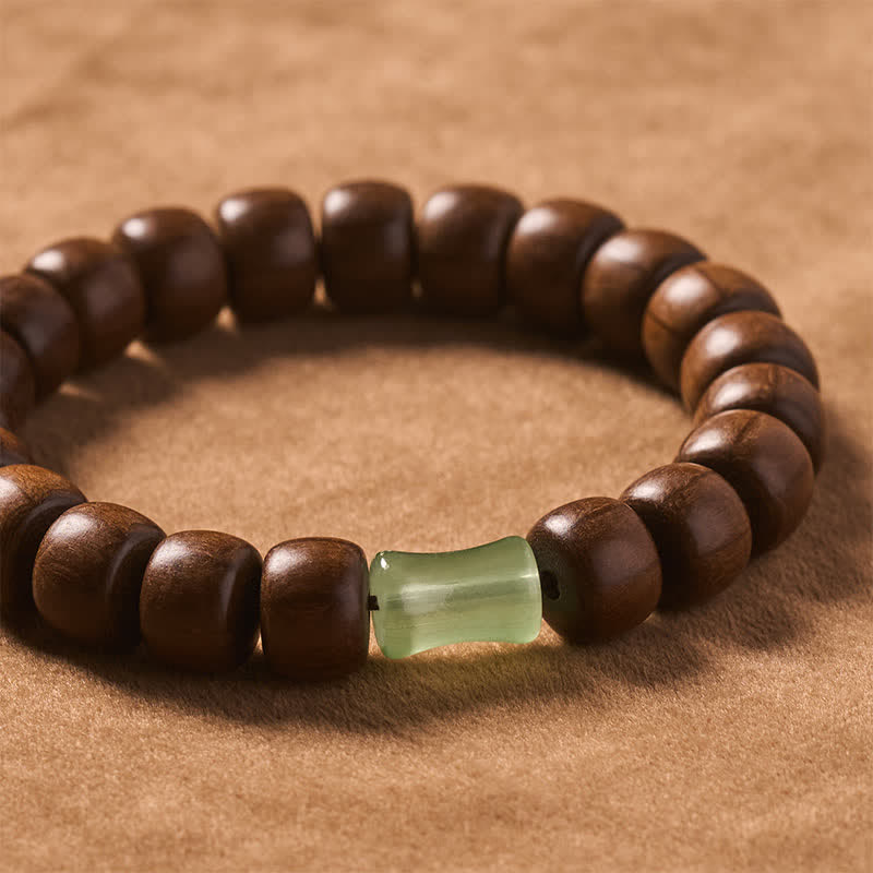 Buddha Stones Abelia Biflora Protection Vintage Prayer Bead Charm Bracelet - image 4