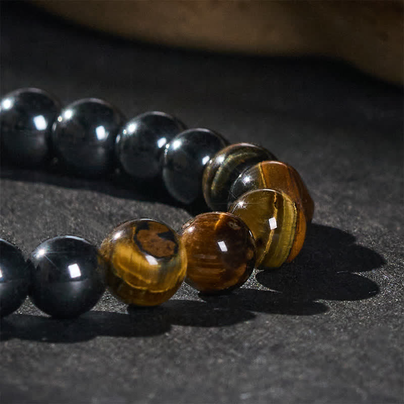 Buddha Stones Tiger Eye Hematite Focus Beads Bracelet - image 4