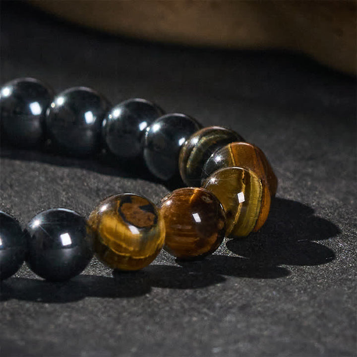 Buddha Stones Tiger Eye Hematite Focus Beads Bracelet - image 4
