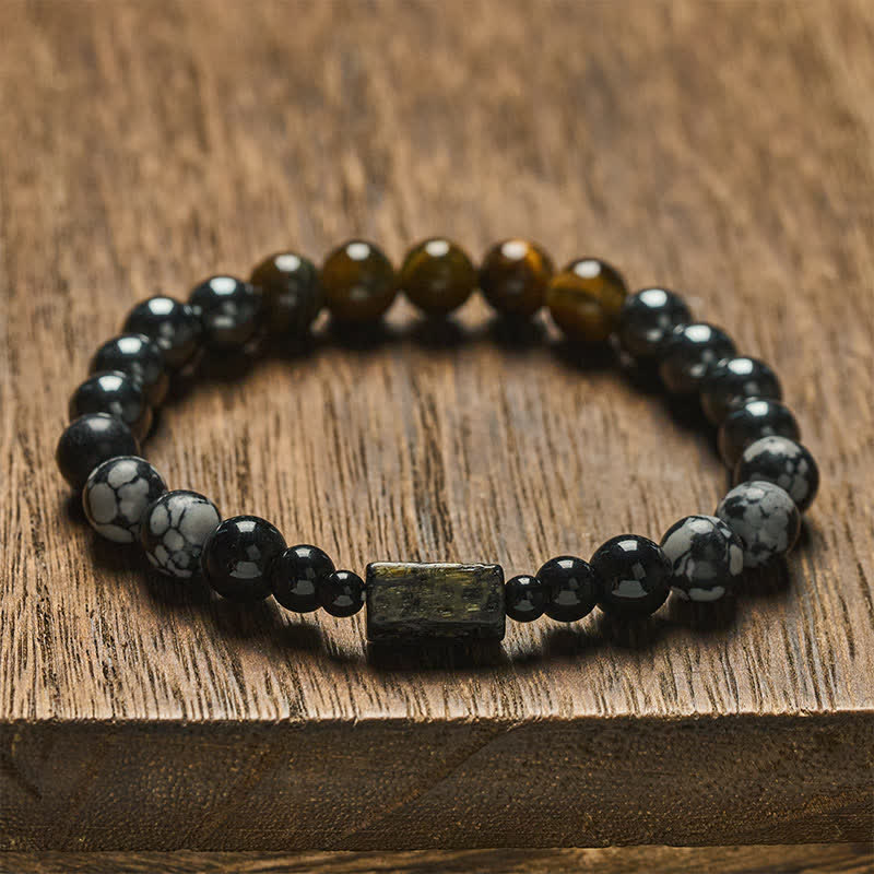 Buddha Stones Tiger Eye Hematite Focus Beads Bracelet - image 1