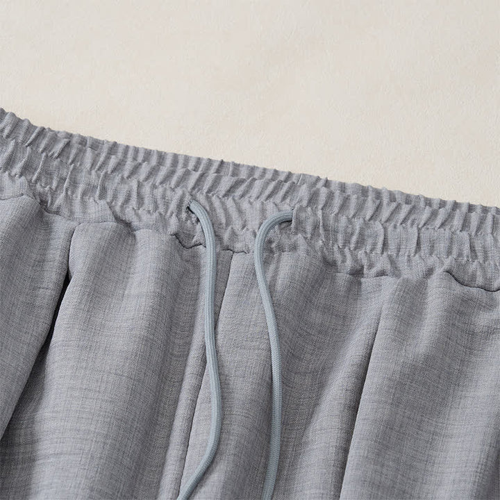 Buddha Stones Spring Basic Retro Drawstring Solid Long Pants Men's Harem Pants With Pockets - image 16