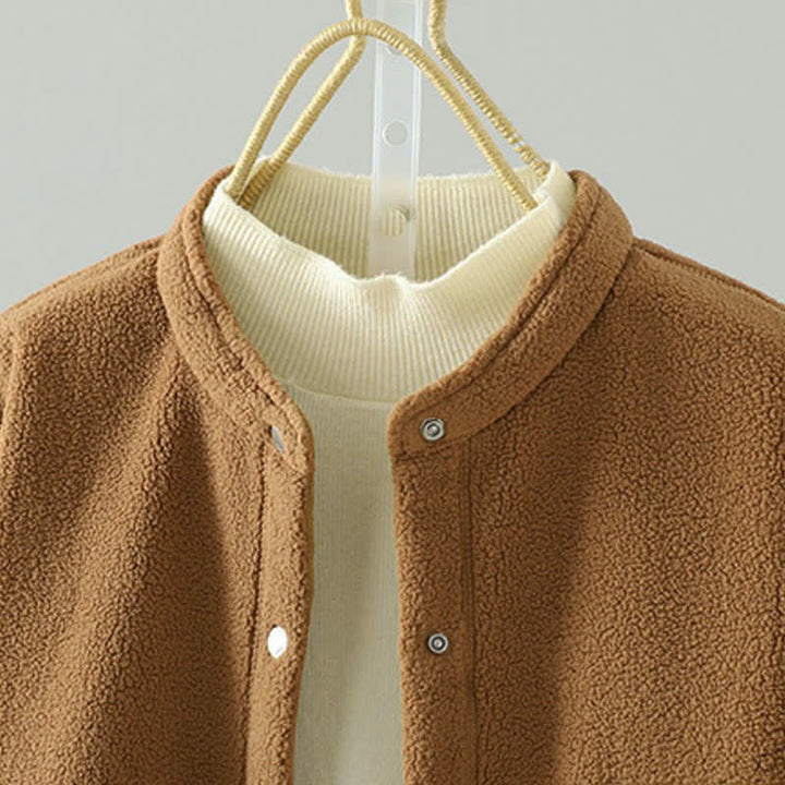 Buddha Stones Winter Casual Tang Style Mandarin Collar Solid Women's Jacket With Pocket - image 2