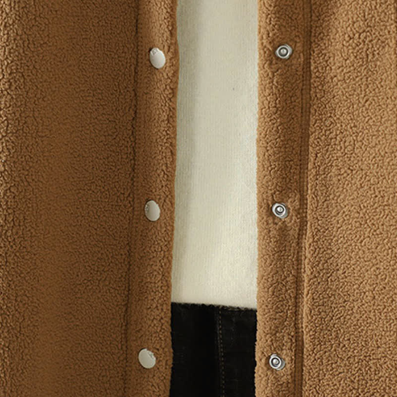 Buddha Stones Winter Casual Tang Style Mandarin Collar Solid Women's Jacket With Pocket - image 4