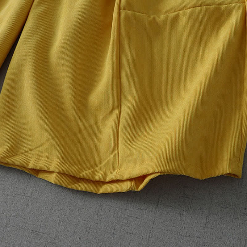 Buddha Stones Spring Summer Casual Drawstring Solid Capri Pants Women's Wide Leg Pants With Pocket - image 3