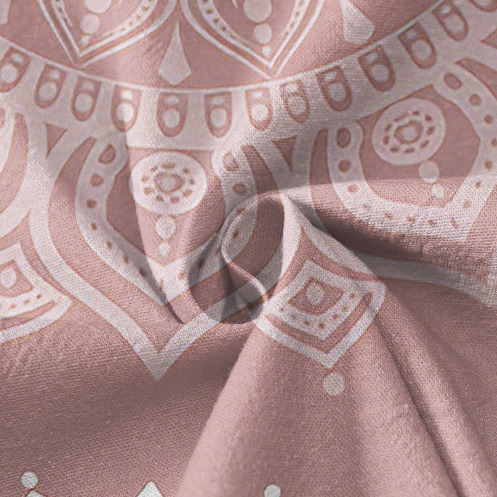 Buddha Stones Cotton White Mandala Print Hanfu Style Wrap V-Neck Lace-up Women's Long Sleeve Shirts Kimono - image 4