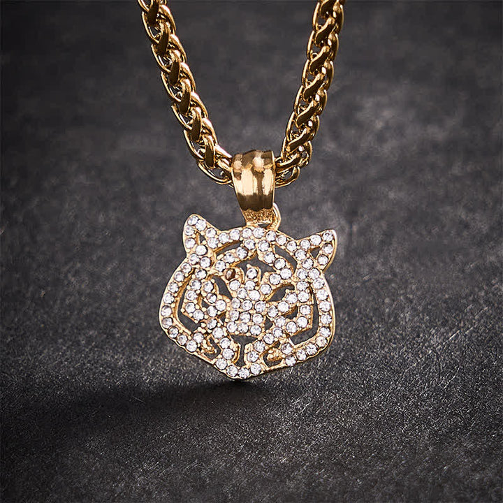 Buddha Stones Titanium Steel Chinese Zodiac Tiger Head Strength Necklace - image 4