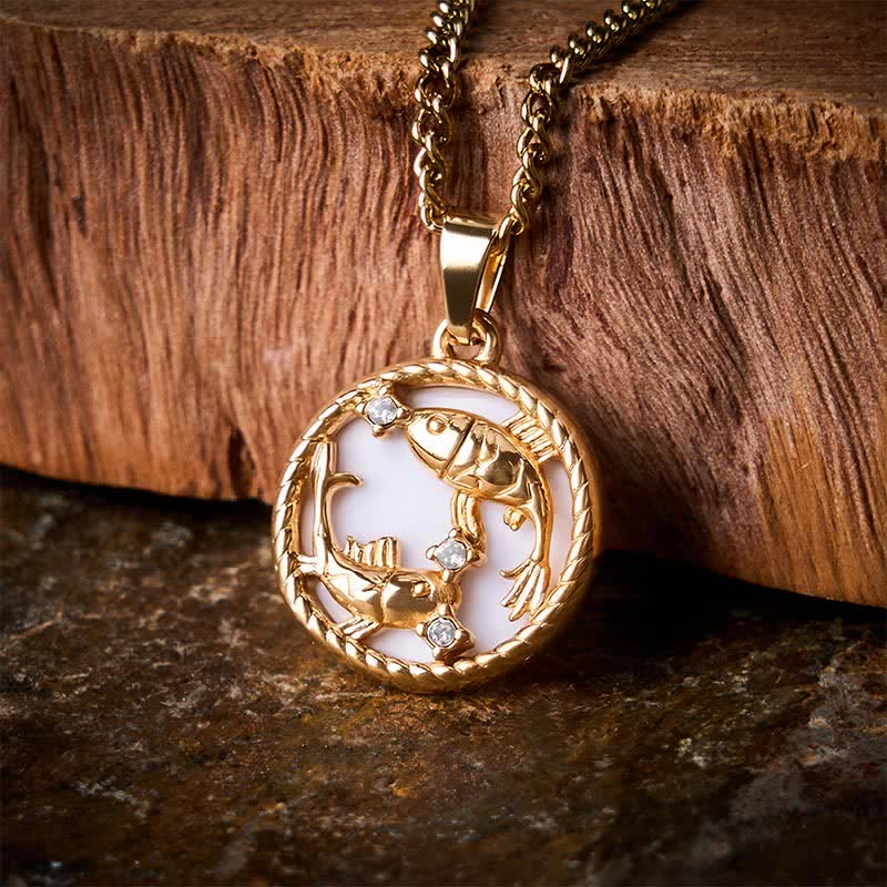 Buddha Stones Titanium Steel Koi Fish Strength and Success Round Pendant Necklace - image 3
