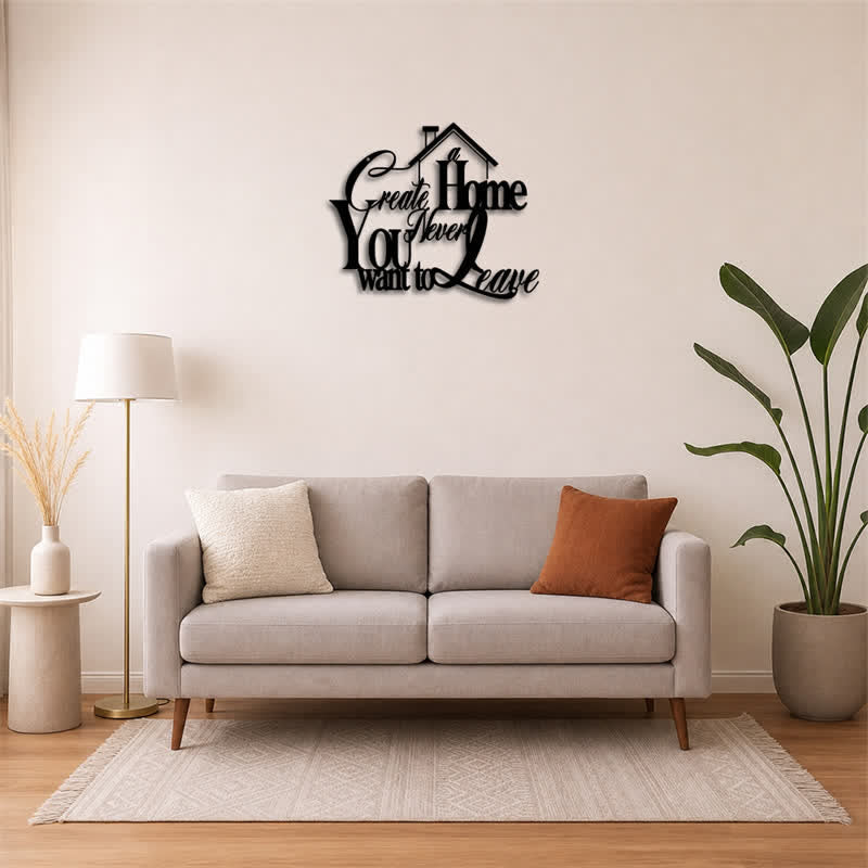 Buddha Stones "Create a Home You Never Want to Leave" Quote Metal Sign Iron Meaningful Symbols Wall Art - image 13