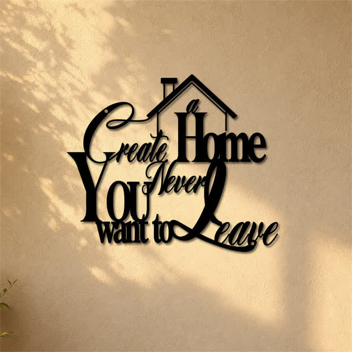 Buddha Stones "Create a Home You Never Want to Leave" Quote Metal Sign Iron Meaningful Symbols Wall Art - image 7