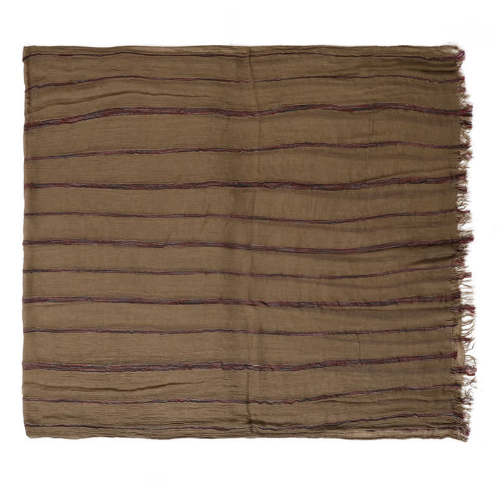 Buddha Stones Spring Fall Multistripe Tassel Lightweight Men's Scarf - image 8