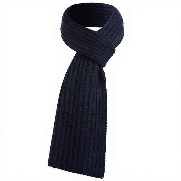 Buddha Stones Fall Winter Classic Long Ribbed Knit Men's Scarf - MidnightBlue - image 1