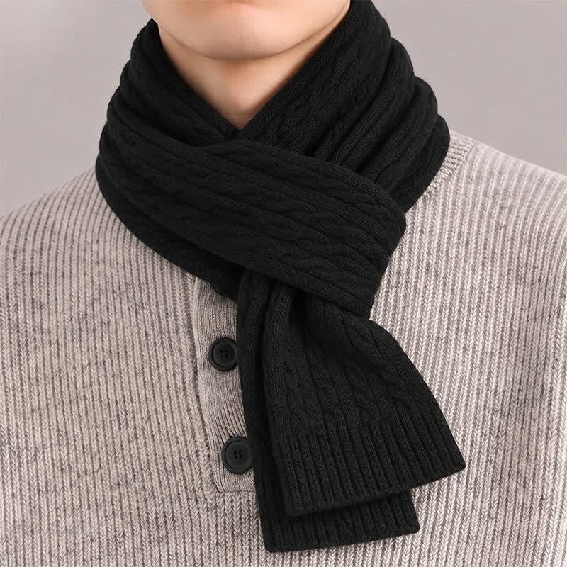 Buddha Stones Fall Winter Classic Cable Knit Cozy Men's Scarf - image 7