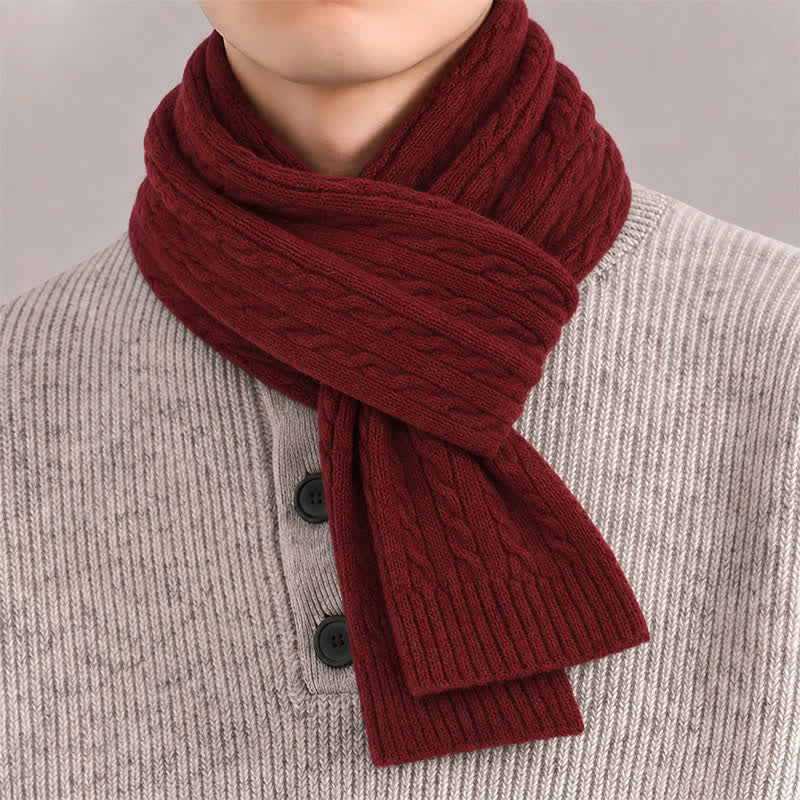 Buddha Stones Fall Winter Classic Cable Knit Cozy Men's Scarf - image 9