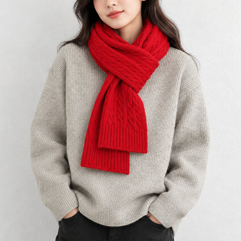 Buddha Stones Fall Winter Classic Cable Knit Cozy Men's Scarf - image 13
