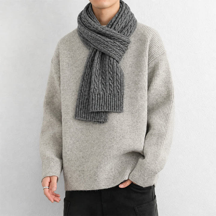 Buddha Stones Fall Winter Classic Cable Knit Cozy Men's Scarf - image 17