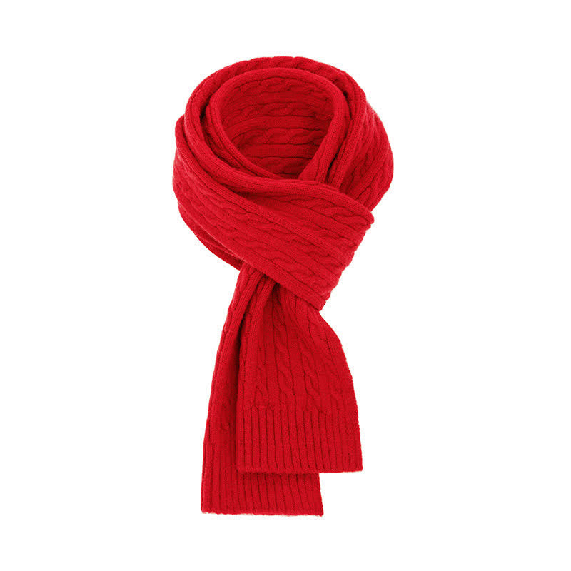 Buddha Stones Fall Winter Classic Cable Knit Cozy Men's Scarf - Red - image 12