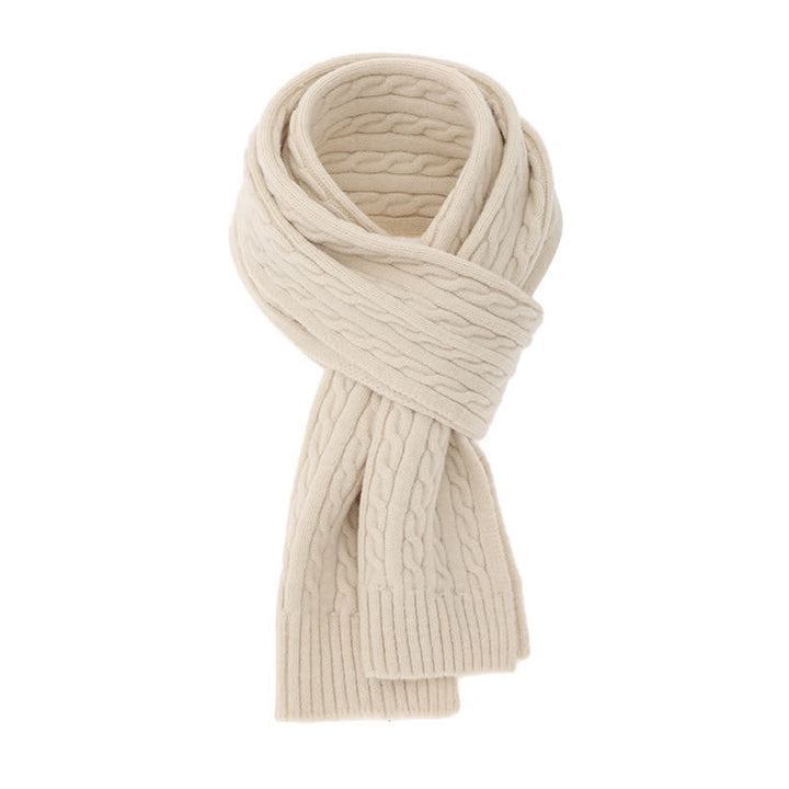 Buddha Stones Fall Winter Classic Cable Knit Cozy Men's Scarf - Beige - image 20