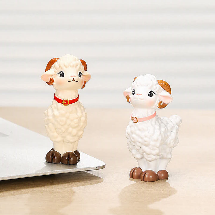 Buddha Stones Resin Peaceful Goat Lamb Good Fortune Cute Animal Decor - image 0