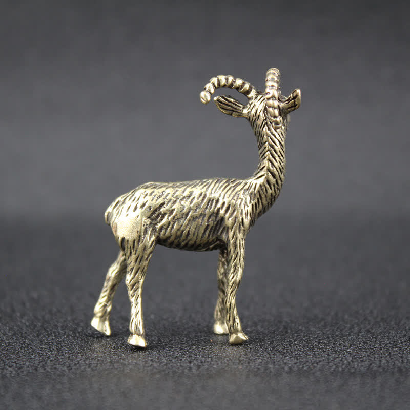 Buddha Stones Brass Goat Chinese Zodiac Luck Figurine Cute Animal Decor - image 2