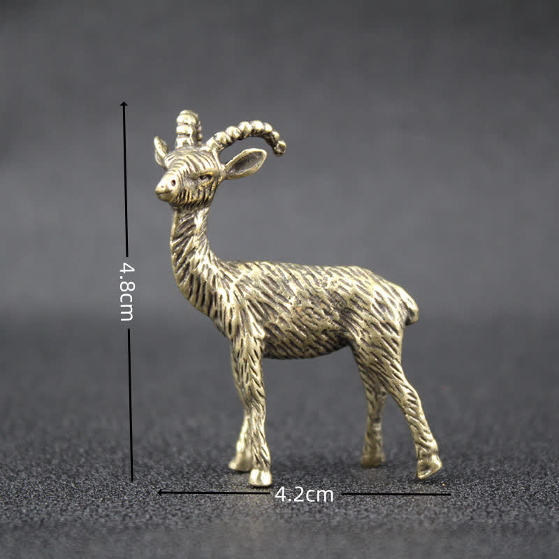 Buddha Stones Brass Goat Chinese Zodiac Luck Figurine Cute Animal Decor - image 4