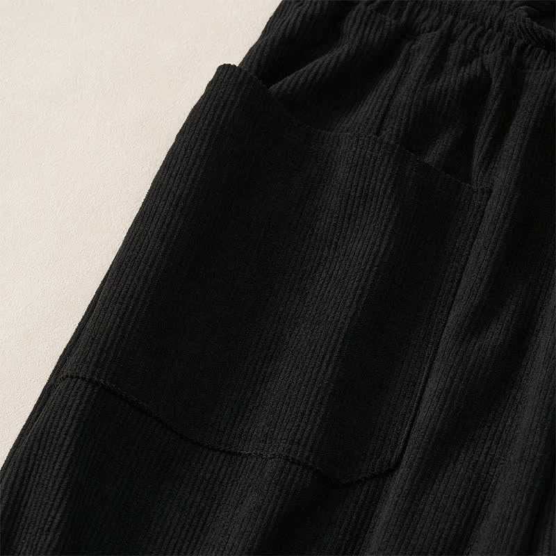 Buddha Stones Fall Winter Casual Drawstring Solid Cropped Pants Women's Harem Pants With Pockets - image 9