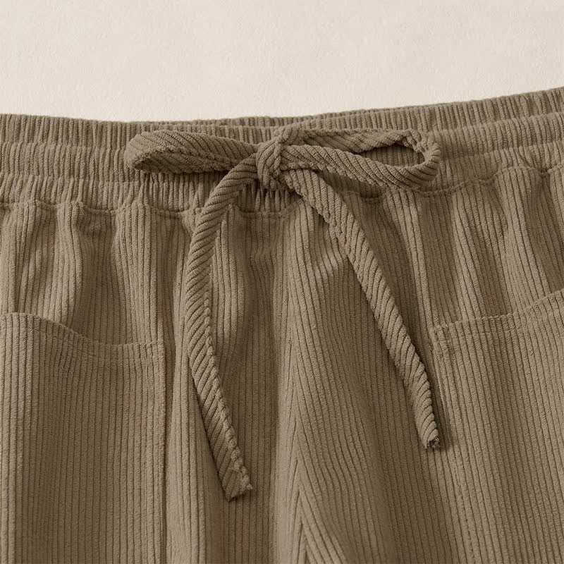 Buddha Stones Fall Winter Casual Drawstring Solid Cropped Pants Women's Harem Pants With Pockets - image 19