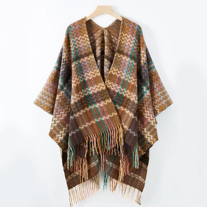 Buddha Stones Fall Winter Boho Wavy Stripes Tassel Style Women's Shawl - image 17