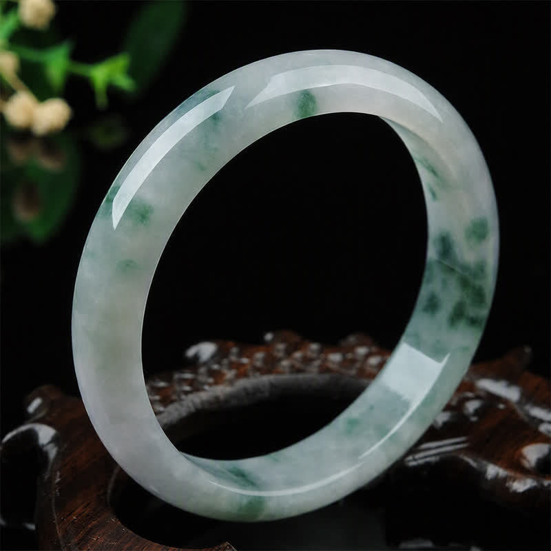 Buddha Stones Jade Luck Blessing Prosperity Bracelet Bangle - 60-61mm - image 0