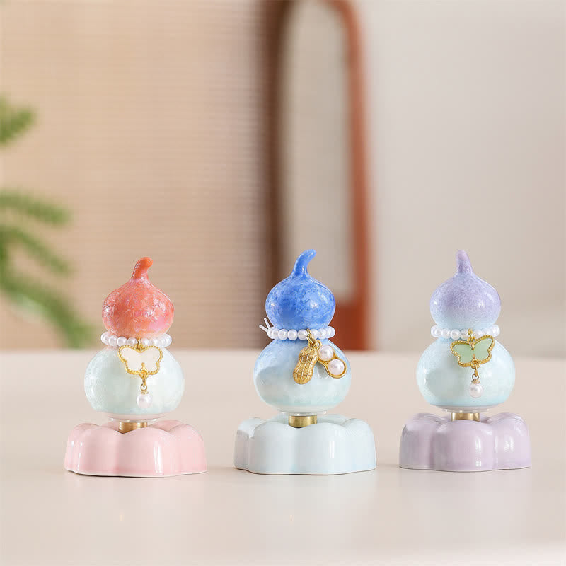 Buddha Stones Ceramic Butterfly Gourd Rotating Mindful Living Decor - image 31