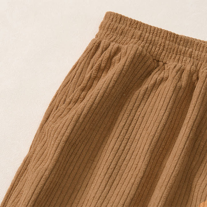 Buddha Stones Fall Winter Minimalist Casual Drawstring Solid Corduroy Long Pants Men's Straight Leg Pants With Pockets - image 5