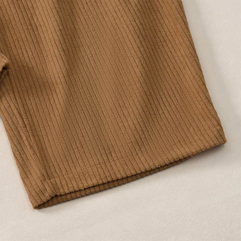 Buddha Stones Fall Winter Minimalist Casual Drawstring Solid Corduroy Long Pants Men's Straight Leg Pants With Pockets - image 9