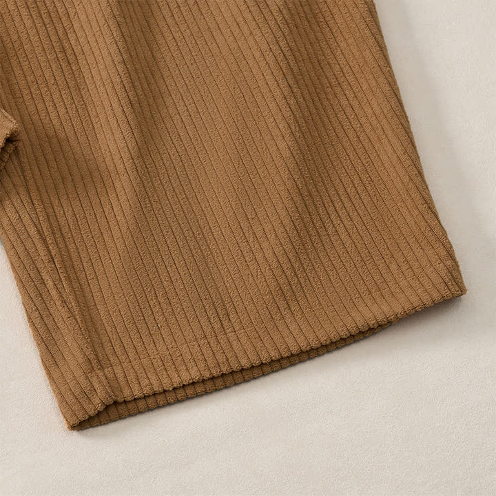 Buddha Stones Fall Winter Minimalist Casual Drawstring Solid Corduroy Long Pants Men's Straight Leg Pants With Pockets - image 9