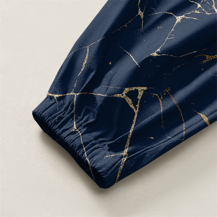 Buddha Stones Pure Cotton Boho Marble Streak Pattern Drawstring Men's Harem Pants With Pockets - image 10