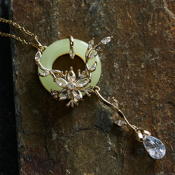 Buddha Stones Copper Peace Buckle Elegant Titanium Steel Chain Necklace - image 3