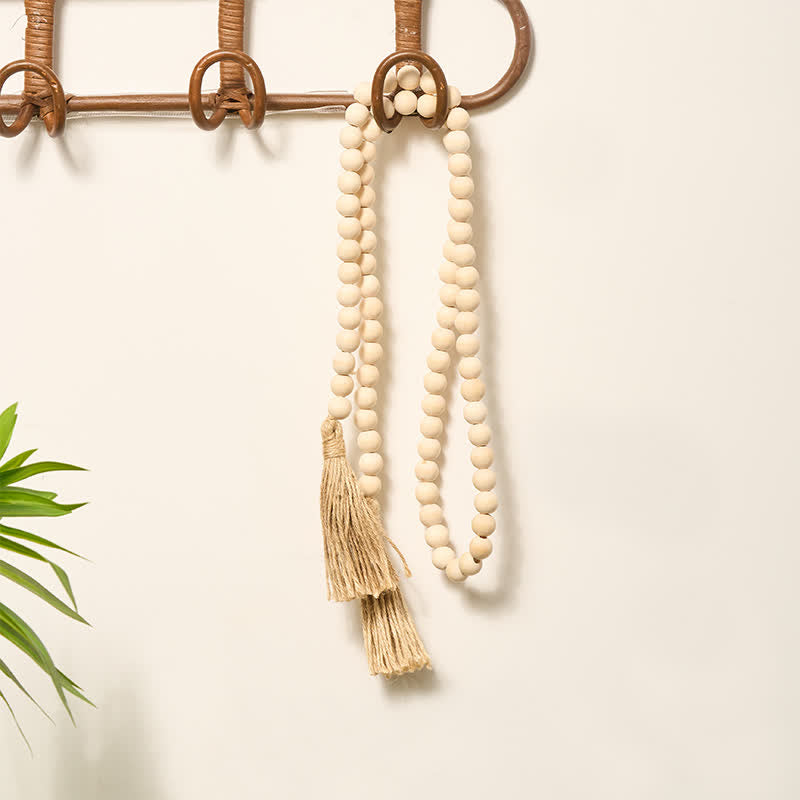 Buddha Stones Natural Wood Macrame Bead Hanging Tassel Mindful Living Decor - image 13