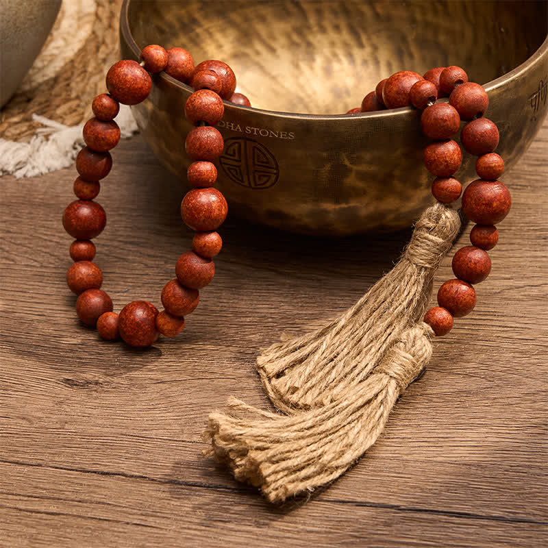Buddha Stones Rustic Wood Bead Double Tassel Hanging Mindful Living Decor - image 13
