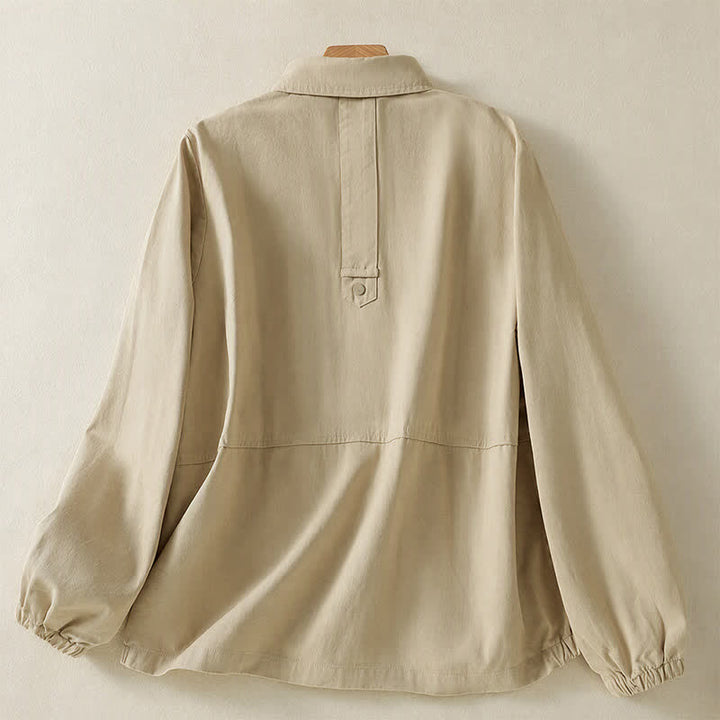 Buddha Stones Fall Casual Button-Up Solid Women's Jacket With Pockets - image 25