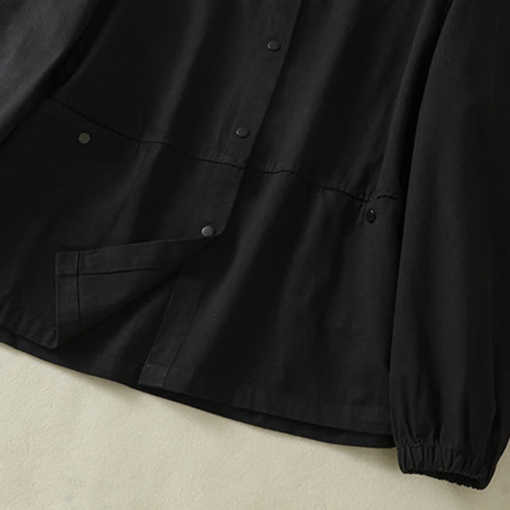 Buddha Stones Fall Casual Button-Up Solid Women's Jacket With Pockets - image 14