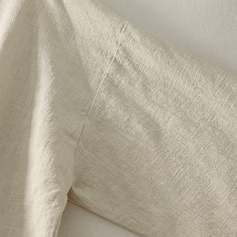 Buddha Stones Fall Casual Tang Style Frog Button Solid Cotton Linen Women's Long Sleeve Shirts - image 5