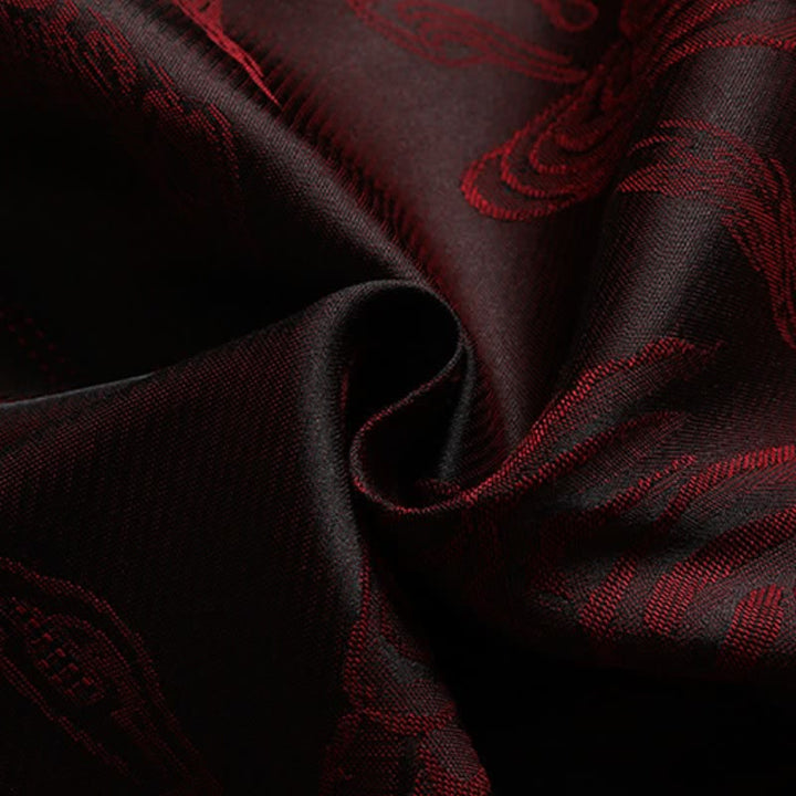 Buddha Stones 2Pcs Spring Fall Tang Style Classic Mandarin Collar Cloud Pattern Men's Meditation Cloth With Pockets - image 16