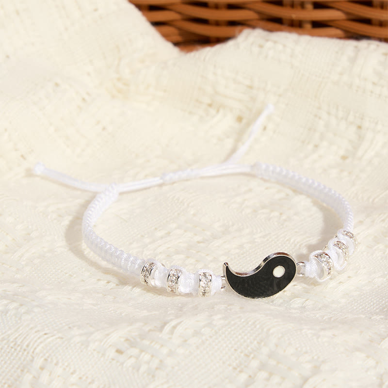 Buddha Stones 2pcs Yin Yang Hematite Support Adjustable Couple Bracelet - image 9