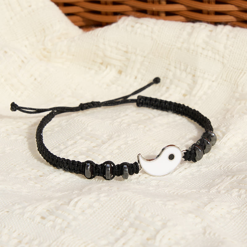 Buddha Stones 2pcs Yin Yang Hematite Support Adjustable Couple Bracelet - image 13