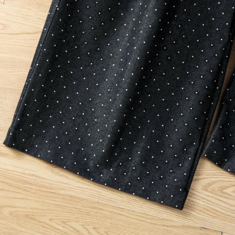 Buddha Stones Fall Casual Drawstring Polka Dot Ankle Pants Women's Straight Leg Pants With Pocket - image 4