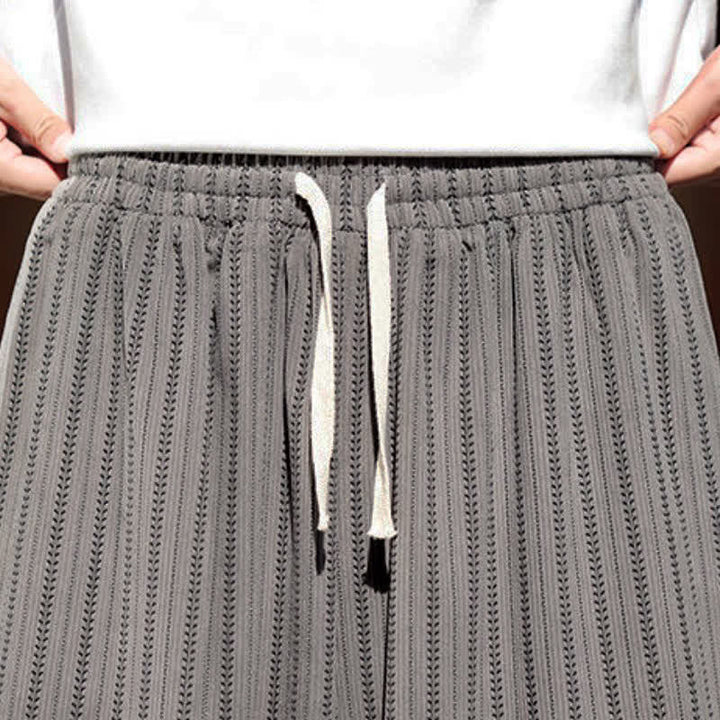 Buddha Stones Spring Fall Casual Drawstring Striped Cropped Pants Corduroy Men's Harem Pants With Pocket - image 14