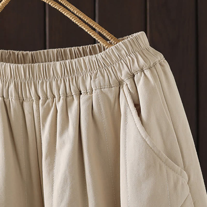 Buddha Stones Fall Winter Casual Vintage Solid Ankle Pants Women's Harem Pants With Pocket - image 4