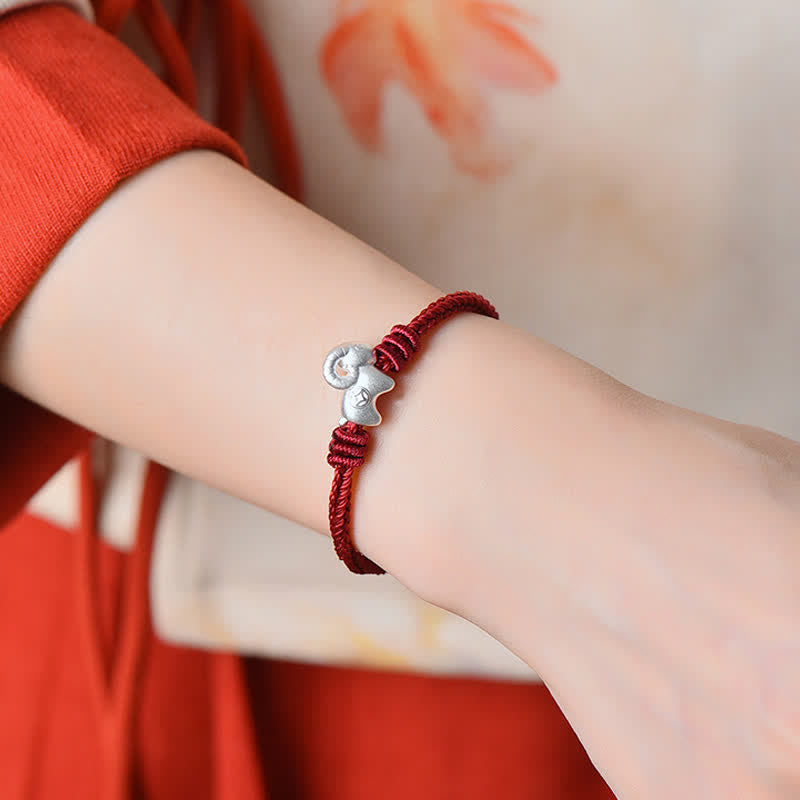 Buddha Stones Red String 999 Sterling Silver Goat Protection Bracelet - image 13