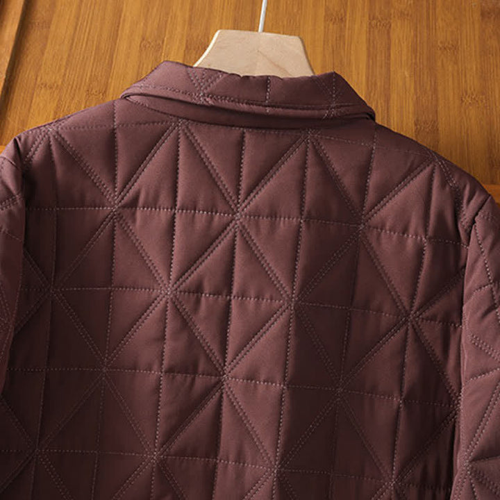 Buddha Stones Winter Casual Minimalist Button-Up Geometric Women's Coat With Pockets - image 12
